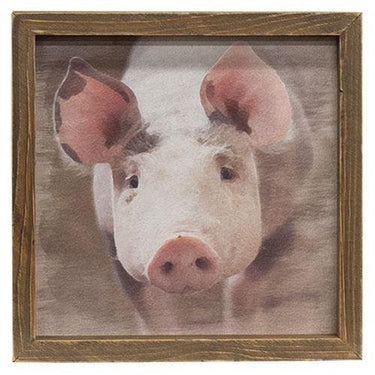 Pig Portrait Framed Print Wood Frame - The Fox Decor